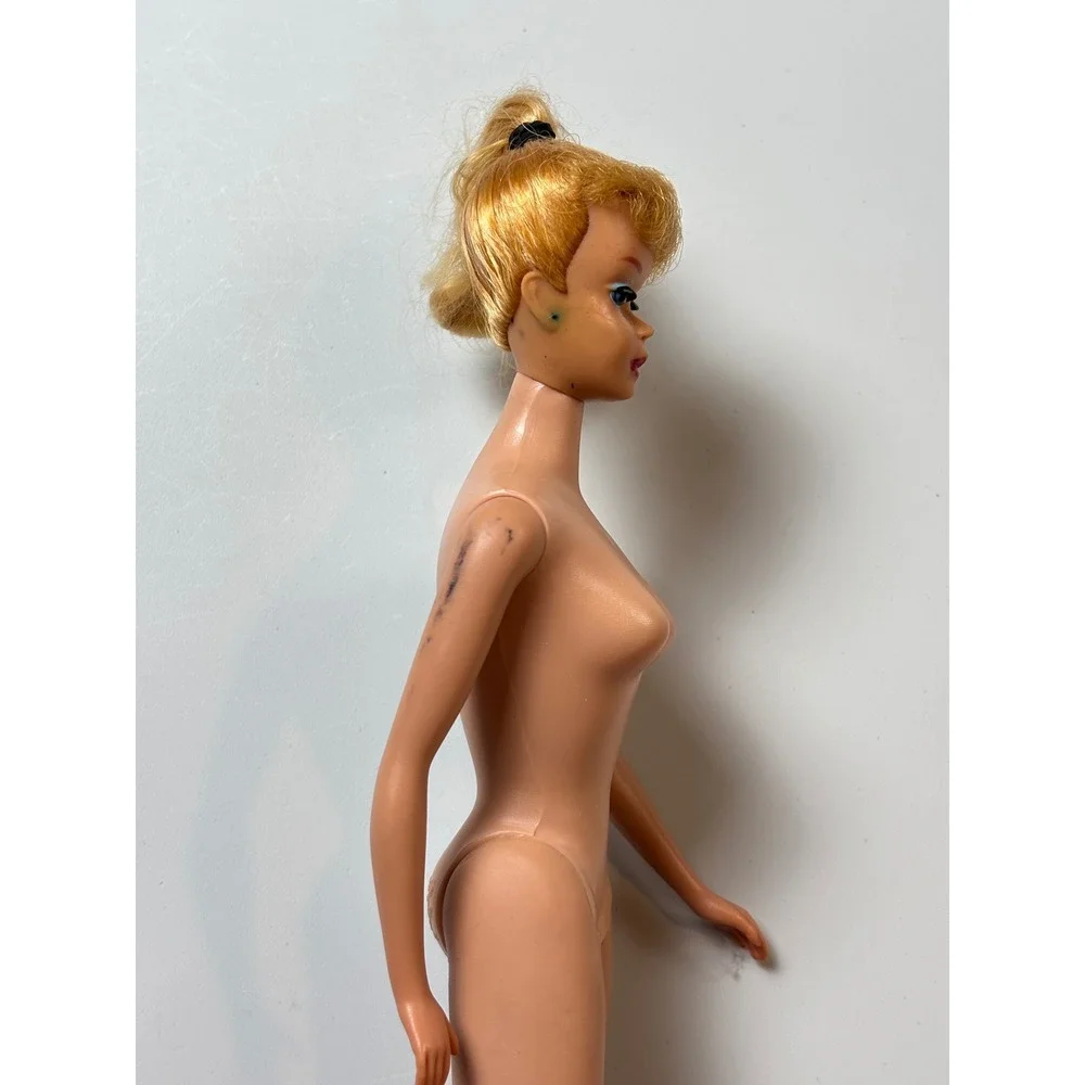 Vintage 1961 Barbie #5 Ponytail Blonde Doll Japan Foot Original Mattel TLC
